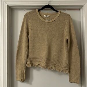 Warm Brown Sweater with Fringe Detail